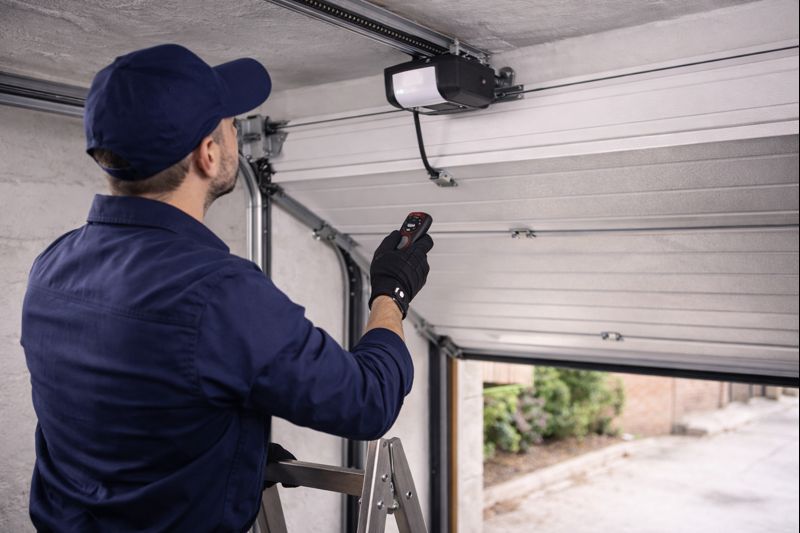 Comprobación del funcionamiento de una puerta de garaje automática tras la instalación en Torrent